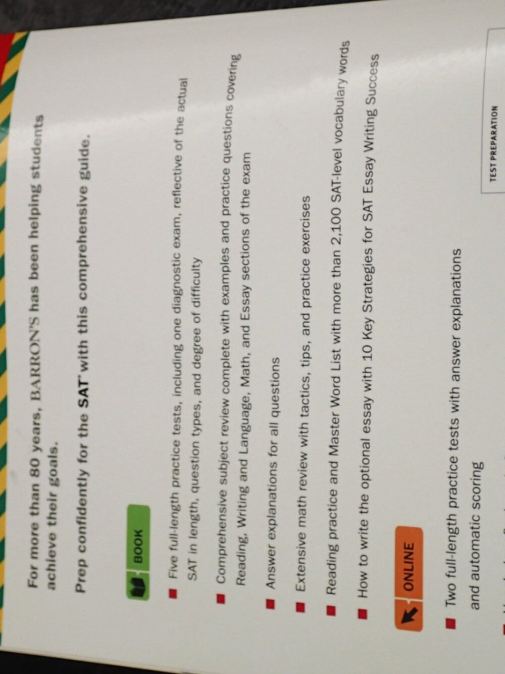 Barrons SAT Prep Study Guide - Picture 5 of 5
